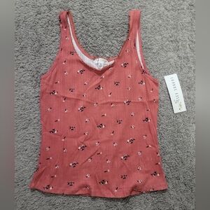 Orange Kiss Floral Scoop Neck Tank Top - Women